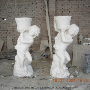 Marble baby statue flower pot TAFV-018