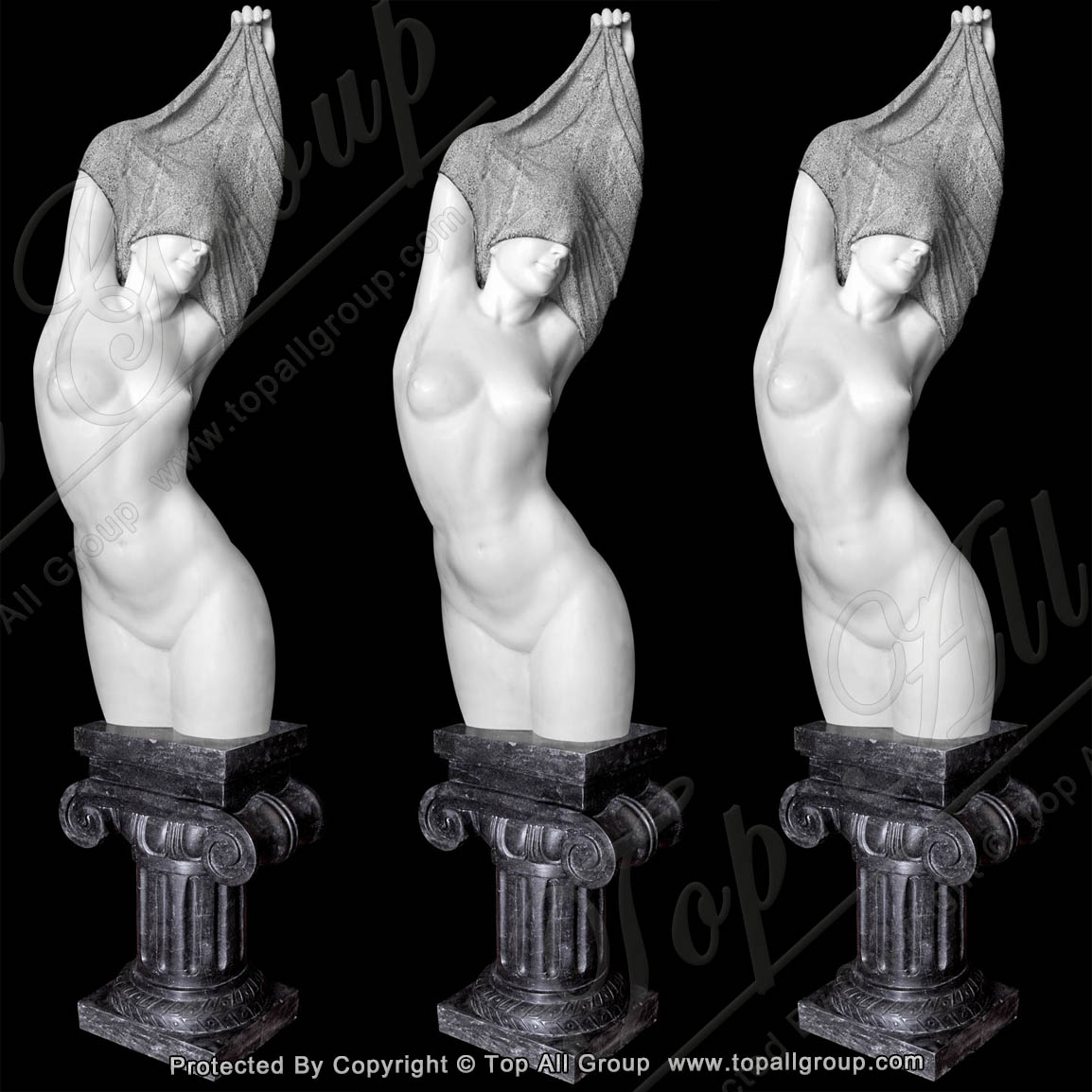 Marble carving lady abstract sculpture