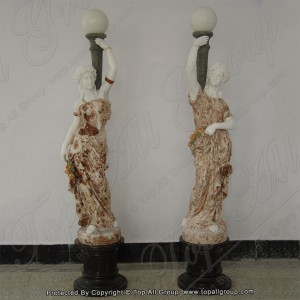 Marble figure statue with lamp TALP-009