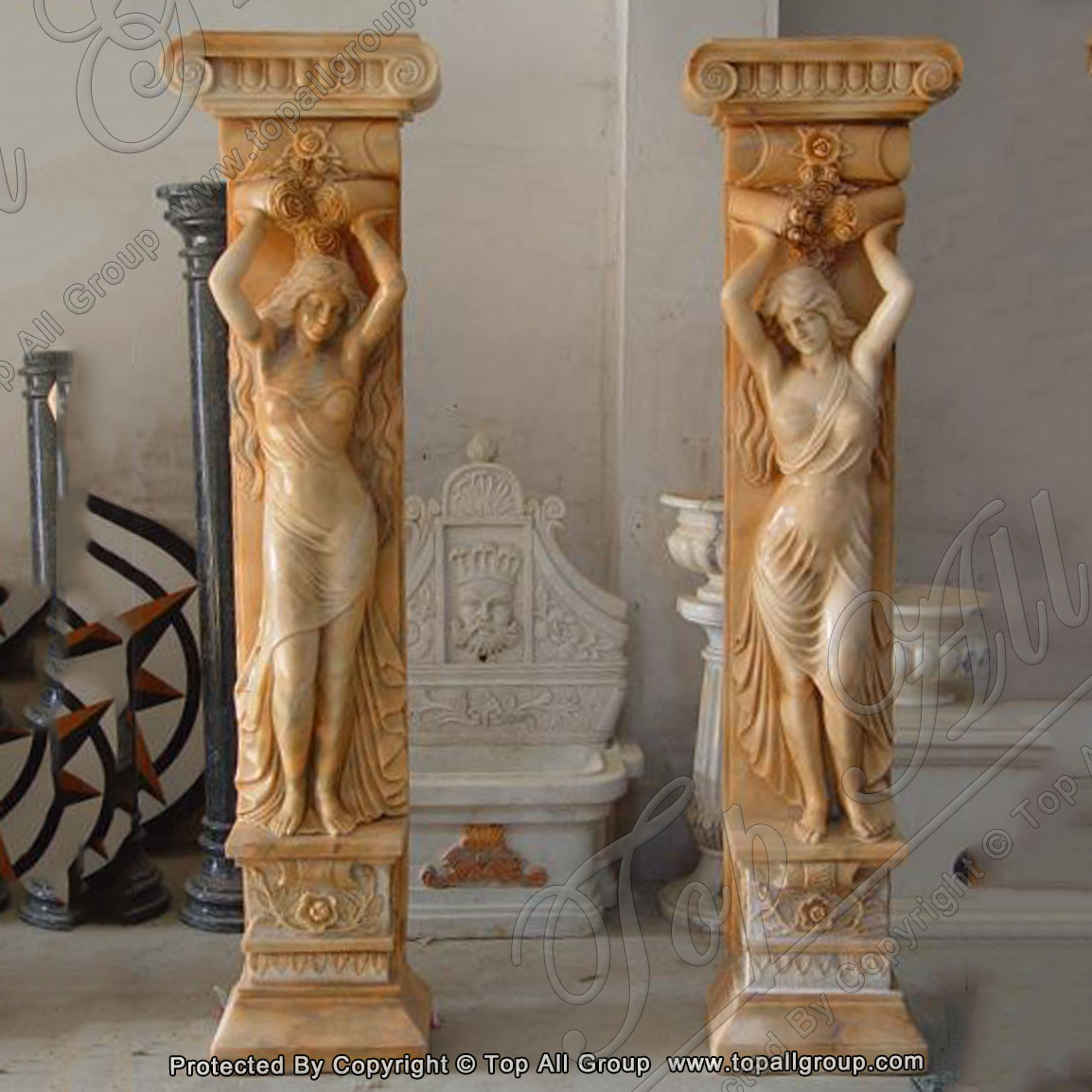 Marble pedestal column