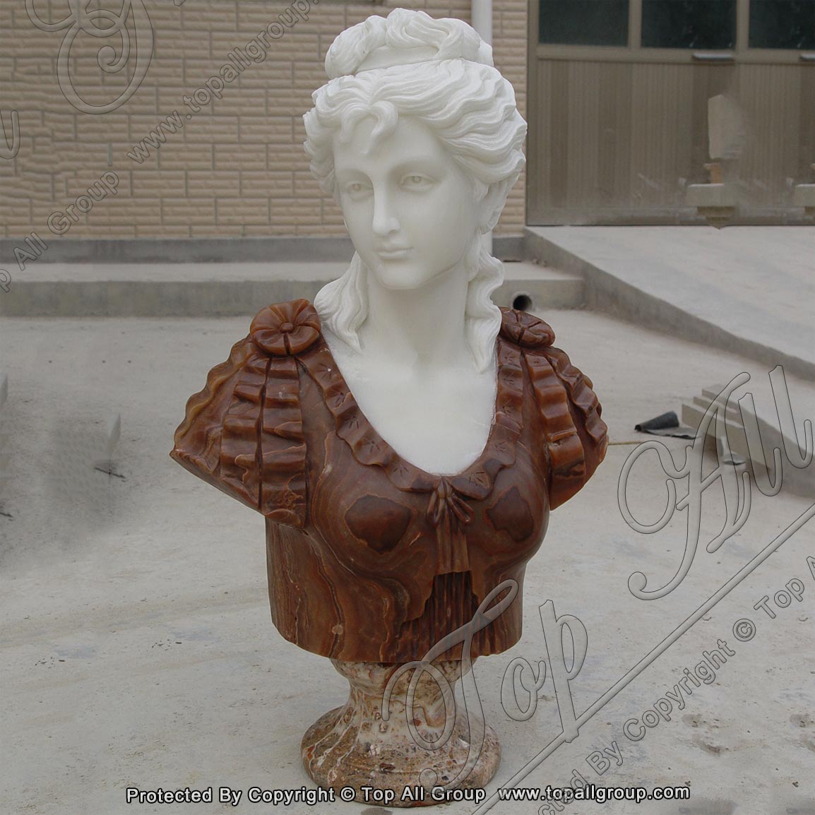 Modern style European white marble famale bust statue