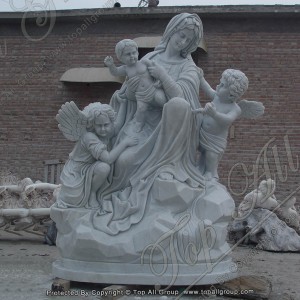 आमच्या लेडी कार्मेल शिल्प TARS017 च्या देवदूतांसह मदर मेरी