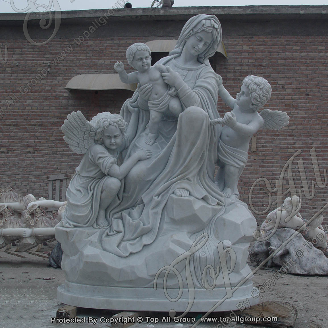 Mother mary with angels of our lady Carmel