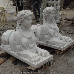 Mythological arabara Female Roman ori Sphinx Marble ere TAAS-011