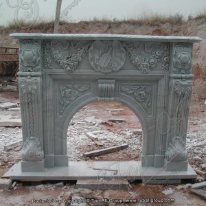 Naturliga dekorativa rea ​​snidade marmor eldstäder TAFM-029
