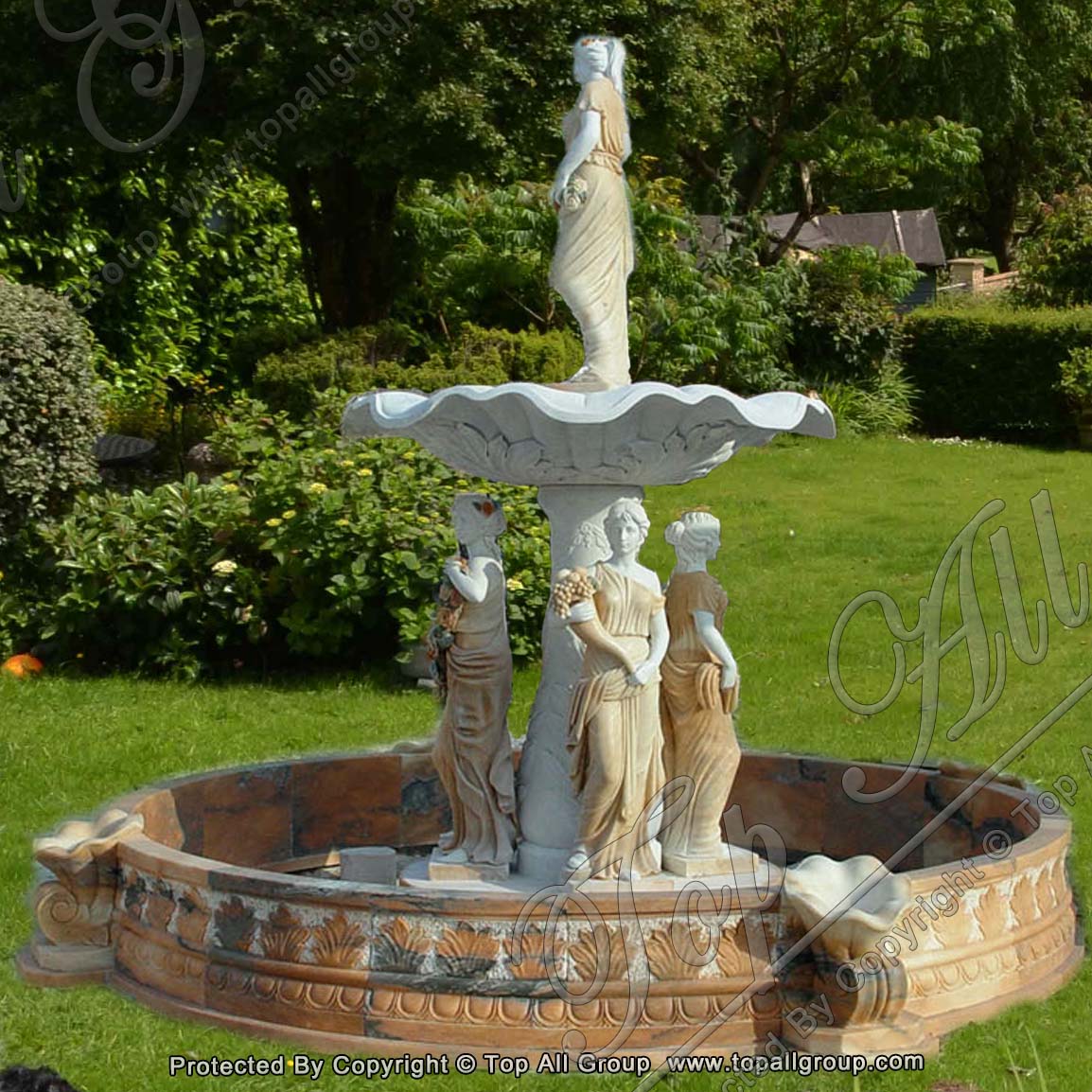 Natural Marble Stone Carving Granite Water Garden Decorative Statue Fountain
