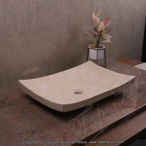 Natural Stone Pedestal Marble Sink for Bathroom TASS-018