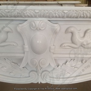 Natural White Carved Marble Fireplace TAFM-030