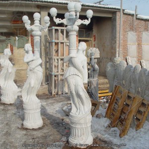 Natural nga White Marble Lady Sculpture Lamp TALP-020