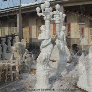Лампа-скульптура для леди из натурального белого мрамора TALP-020