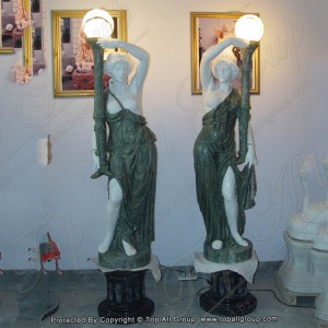 Natural marble life size women statues lamp TALP-006