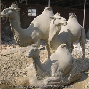 Scultura di cammello con statua animale in marmo di pietra naturale TAAS-036