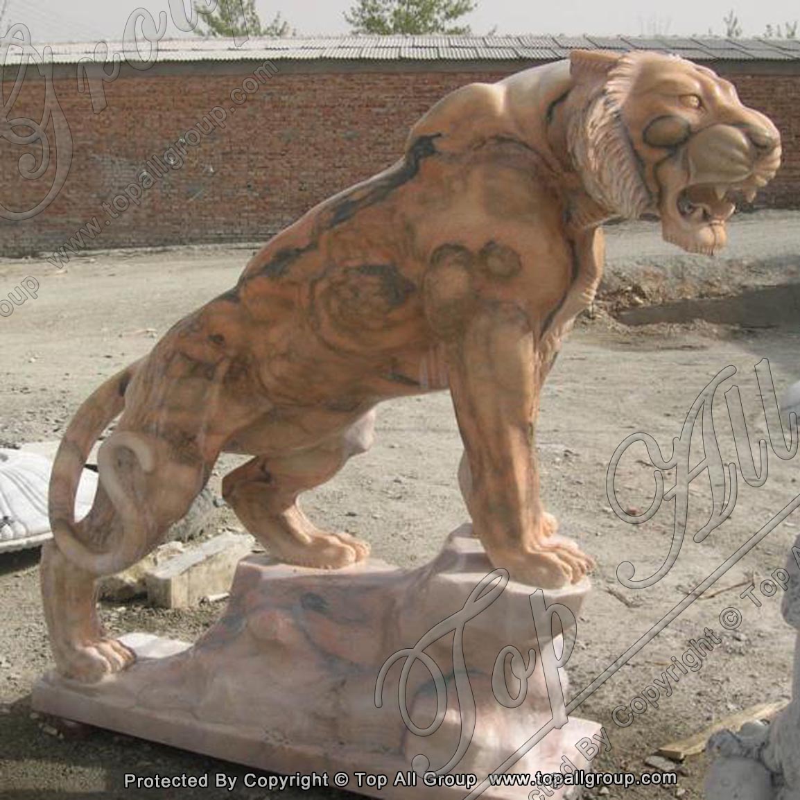 Nature Stone Marble Animal Statue Leopard Sculpture