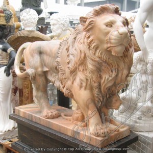Nature Stone Marble Animal Statue Lion Sculpture TAAS-040