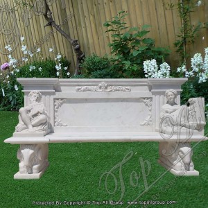 Nature White Marble Garden Bench TAMB-044