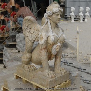 Nature Жълт мрамор Fly Lion Sculpture TAAS-009