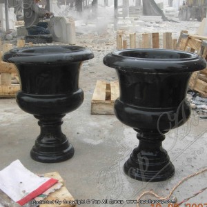 Nature black marble cup shape flower pot TAFV-022