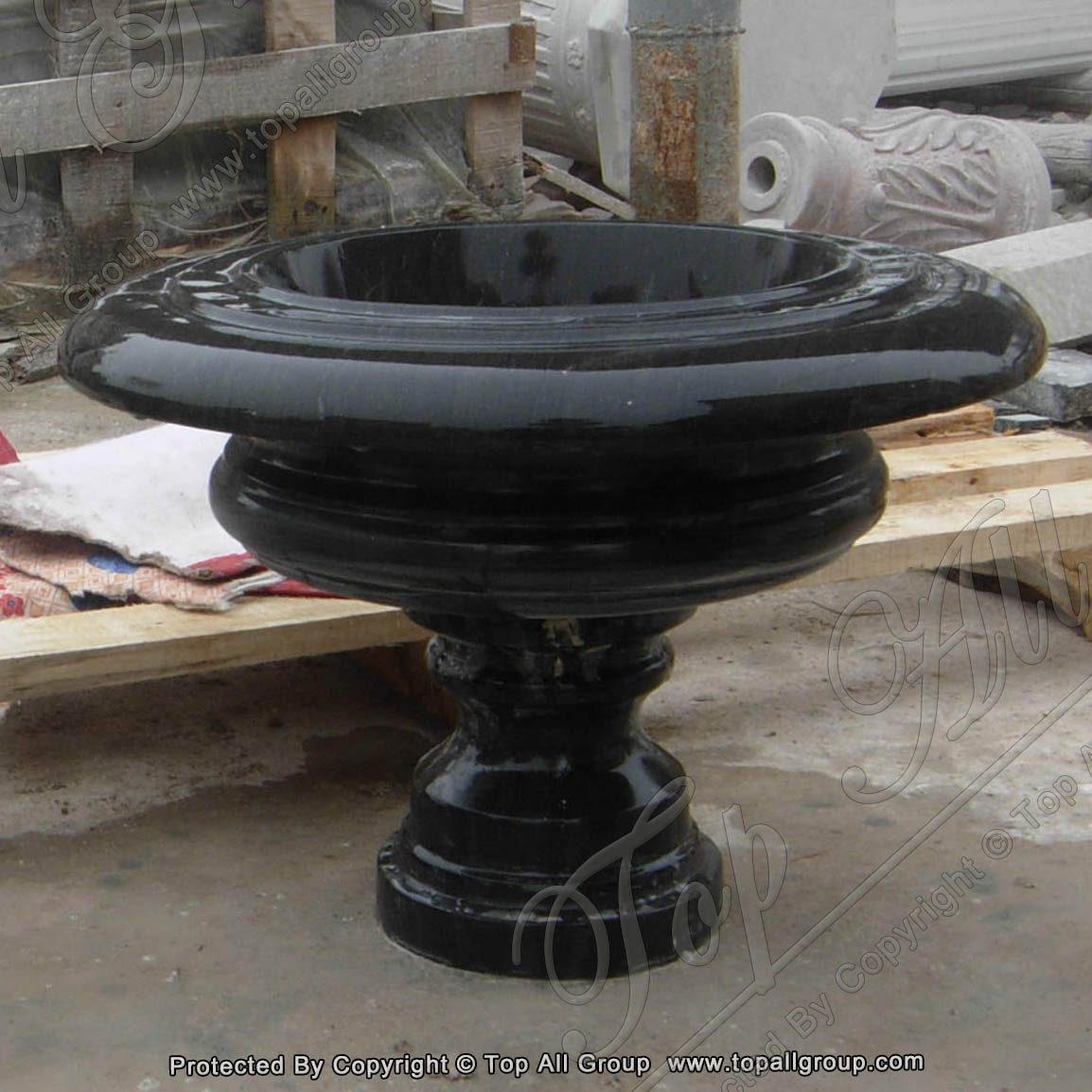 Nature black marble flower pot