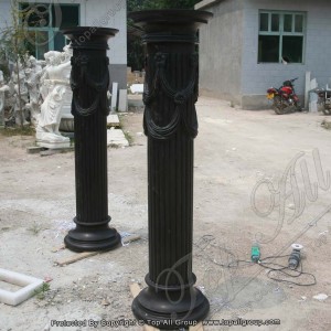 Nature black marble roman column TAMC-019