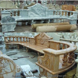 Nature marble long bench for garden TAMB-038