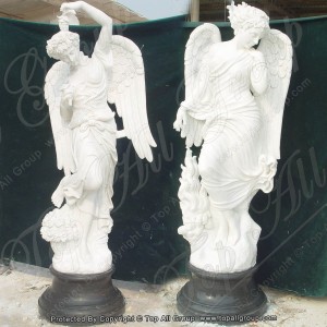 Natuer wyt marmer fjouwer seizoen ingel statue TPFSS-038