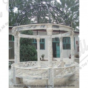 Təbiət ağ mərmər bağ gazebo TAGG-009