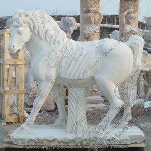 Nature white marble horse sculpture factory TAAS-013