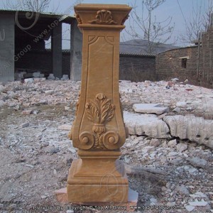 Nature yellow marble column for ourdoor decoration TAMC-029