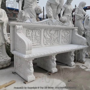 Outdoor White Marble Animal Benches TAMB-011