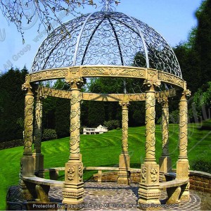 Tai parod gardd gazebo marmor llwydfelyn TAGG-047