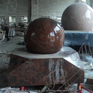 Red Granite Sphere Fountain TASBF-032