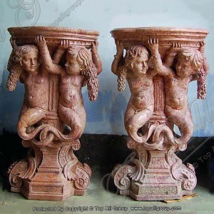 Red Marble Baby Column Base TAMC-043