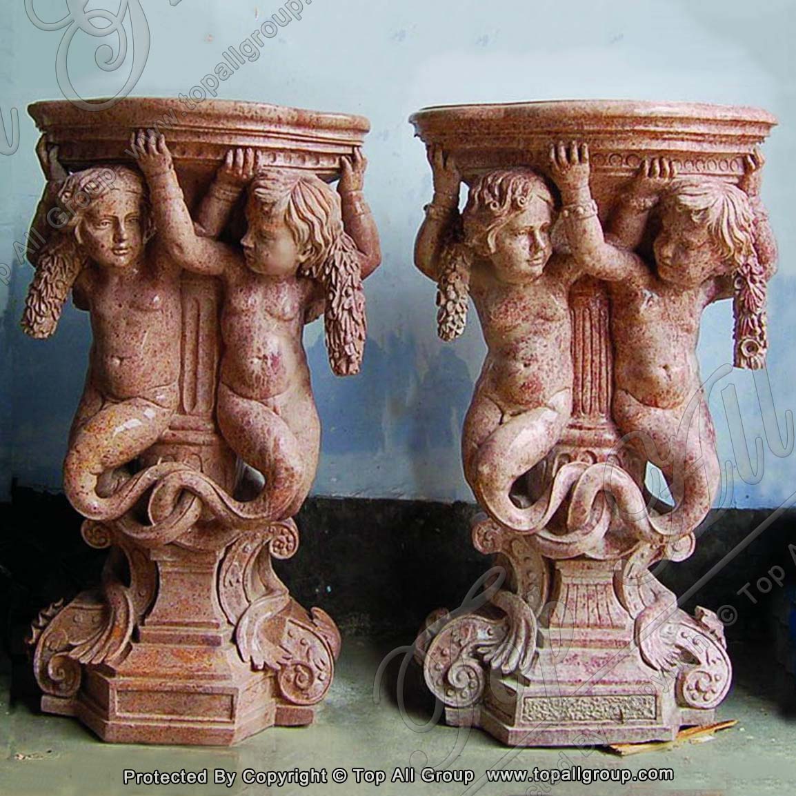 Red Marble Baby Column Base