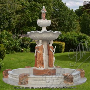 Red White Marble Statue Garden Waasser Sprangbur TAGF-56