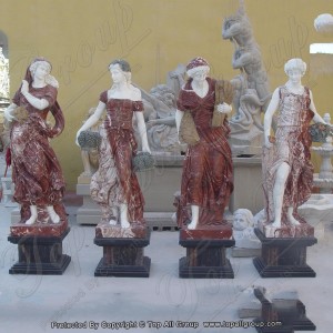 Red marble life size four season sculpture TPFSS-005