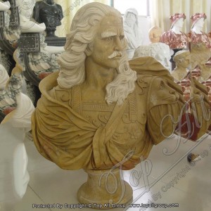 Estatua de busto de mármol amarillo de los guerreros de Roma TABS-050
