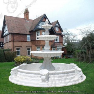 Round Shape White Marble Water Fountain TAGF-45
