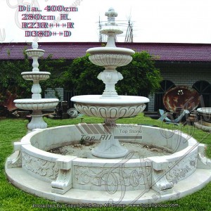 Okrugla fontana od bijelog mramora TAGF-006