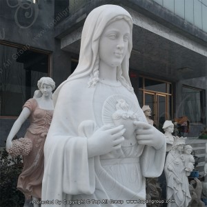 Estatua María Sagrado Corazón Mármol TARS030