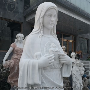 Sacred Heart Marble Mary Statue TARS030