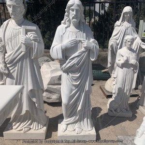 Heiliges Herz Jesu Christi Statue Weiße Marmorskulptur TARS039