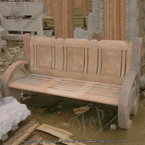 Mokhabiso o bonolo oa Marble Stone Outdoor Bench TAMB-026