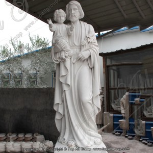 St.Joseph dengan bayi Yesus Patung Marmer TARS045