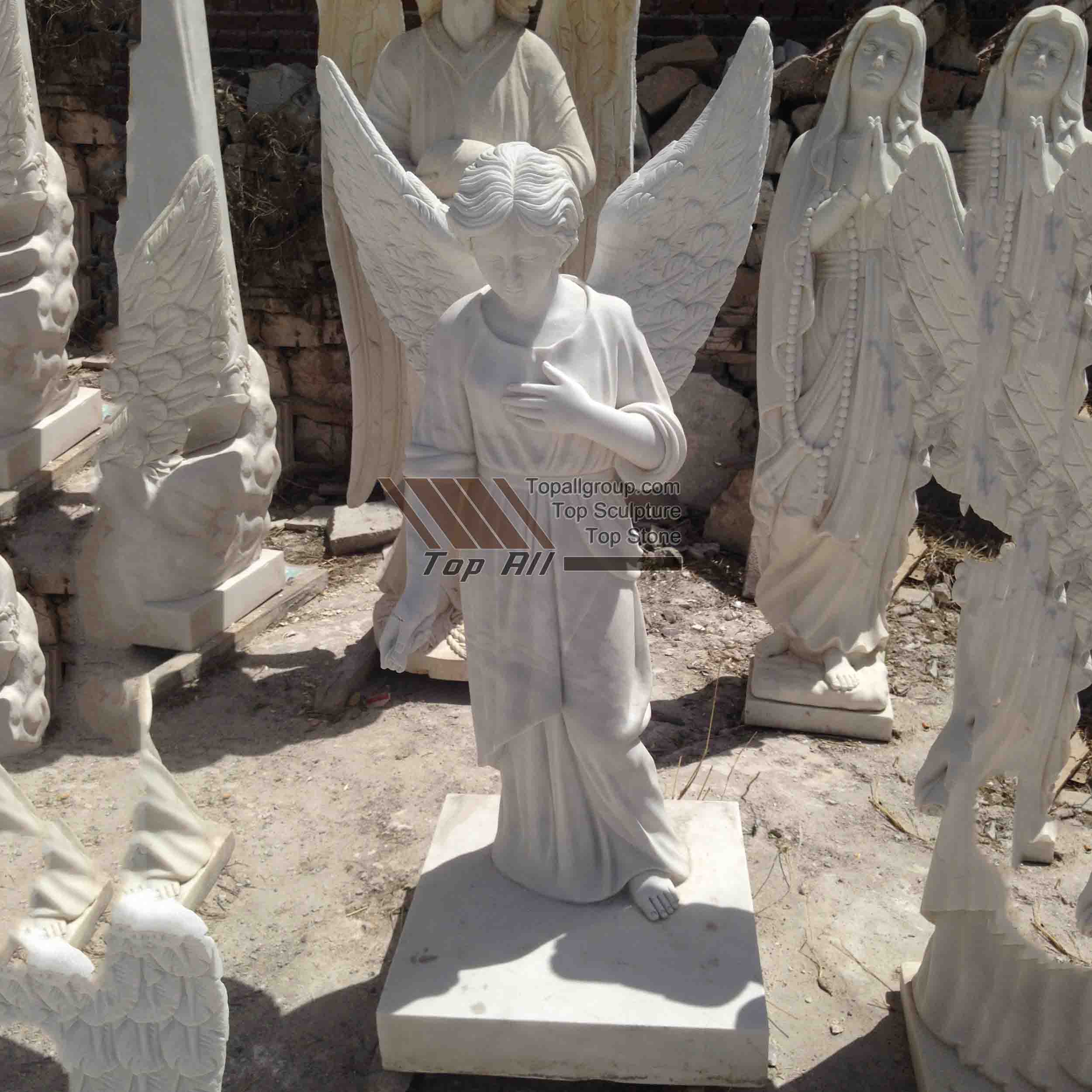 Standing Angel Marble Sculpture01