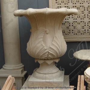 Stone yellow marble flower pot TAFV-017