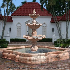 I-Sunset Red Marble Garden Fountain TAGF-27