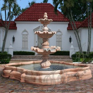 Faɗuwar rana ta Red Marble Lambun Fountain TAGF-27