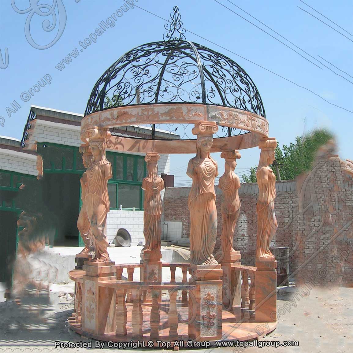 Sunset red marble garden gazebo TAGG-007 detail pictures
