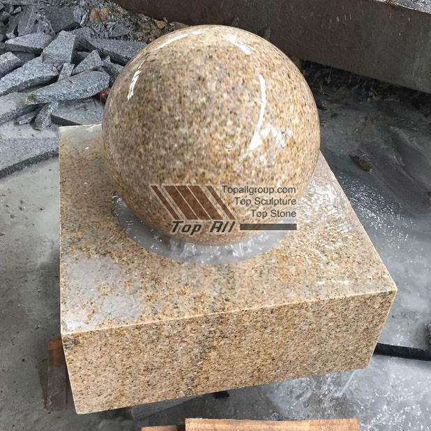 Good quality Marble Tiers Water Fountain -
 Yellow Granite Rolling Sphere Fountain TASBF-013 – Top All Group