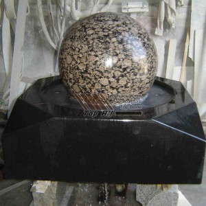 Baltic Brown Ball Ndi Black Base Granite Ball Fountain TASBF-015